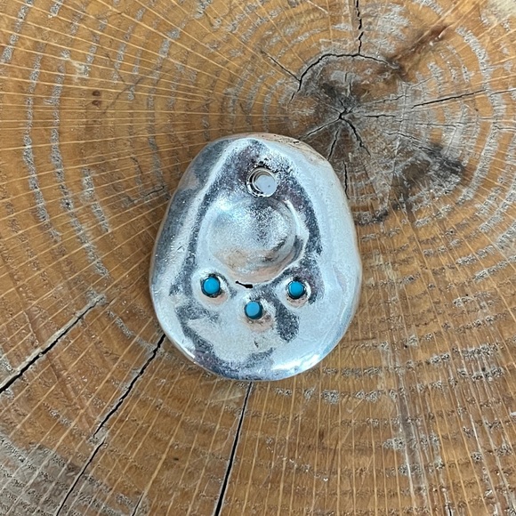 Cowboy Hat Stud Earrings with Faux Turquoise - Picture 3 of 3